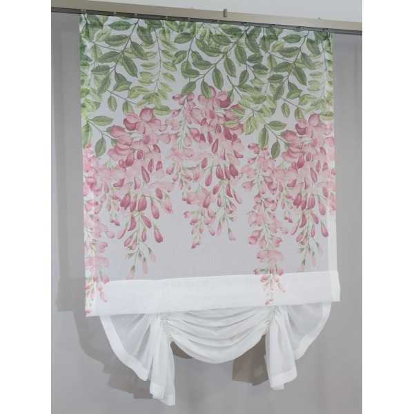 Firana panelowa kwiaty pnącza naturalny wygląd 301 – Firany – zdjęcie 3