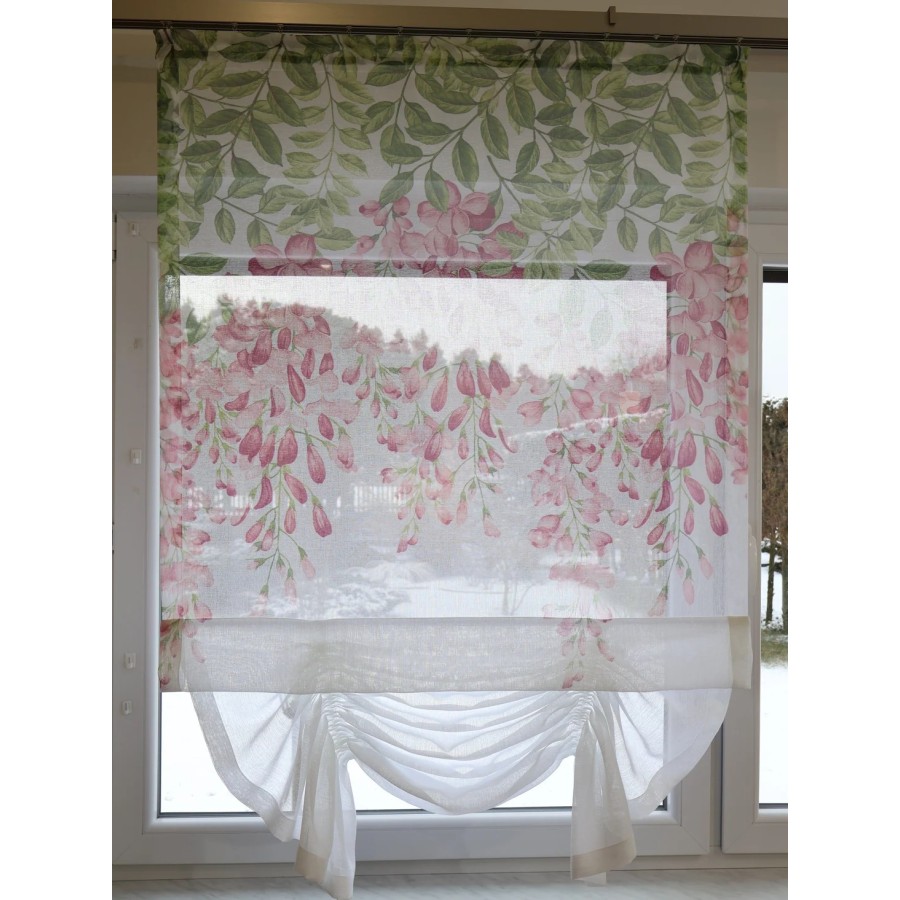 Firana panelowa kwiaty pnącza naturalny wygląd 301 – Firany – zdjęcie 5