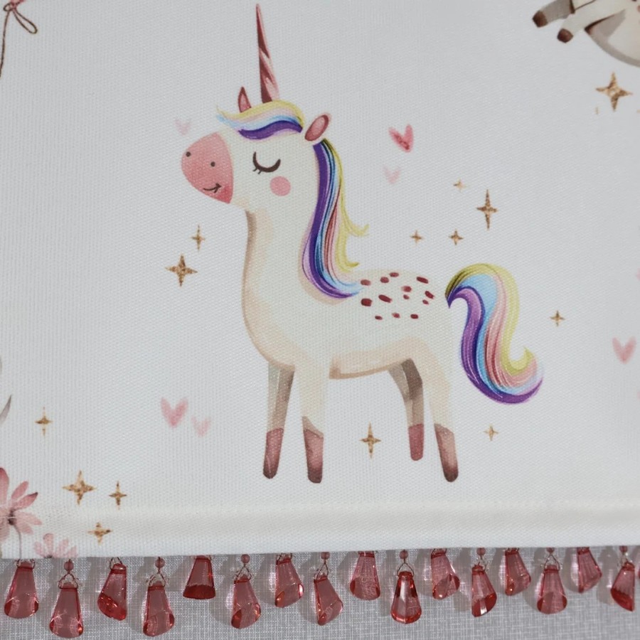 Firana panel z koralikami do pokoju dziecka w jednorożce 122 – Firany – zdjęcie 6