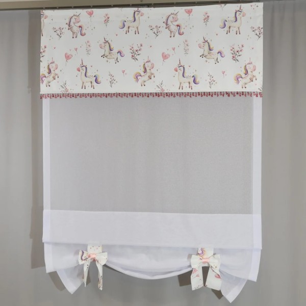 Firana panel z koralikami do pokoju dziecka w jednorożce 122 – Firany – zdjęcie 1