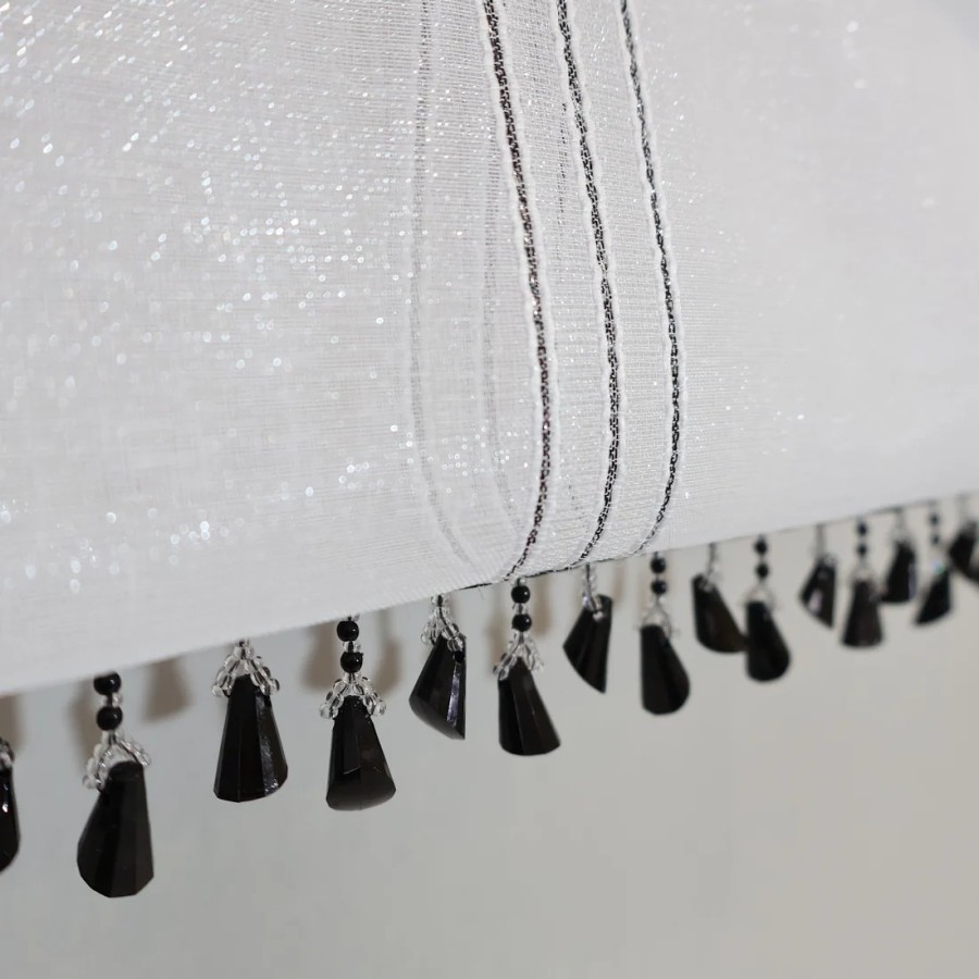 Firana panel z czarnymi koralikami połyskująca 056 – Firany – zdjęcie 7