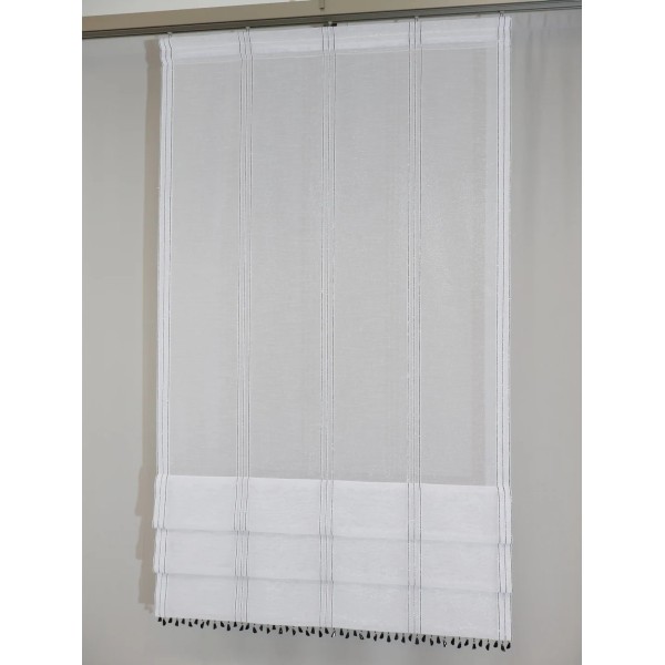 Firana panel z czarnymi koralikami połyskująca 056 – Firany – zdjęcie 3