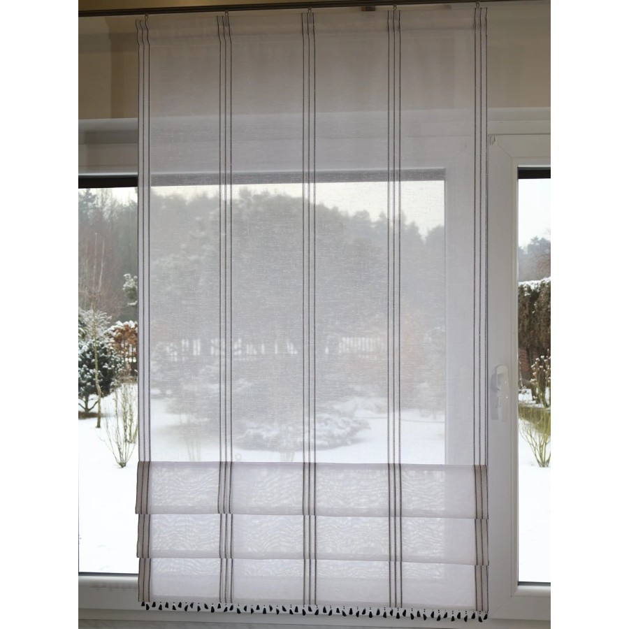 Firana panel z czarnymi koralikami połyskująca 056 – Firany – zdjęcie 5