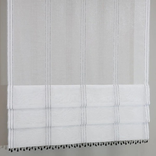 Firana panel z czarnymi koralikami połyskująca 056 – Firany – zdjęcie 1