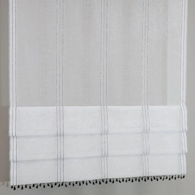 Firana panel z czarnymi koralikami połyskująca 056 – Firany – zdjęcie 1