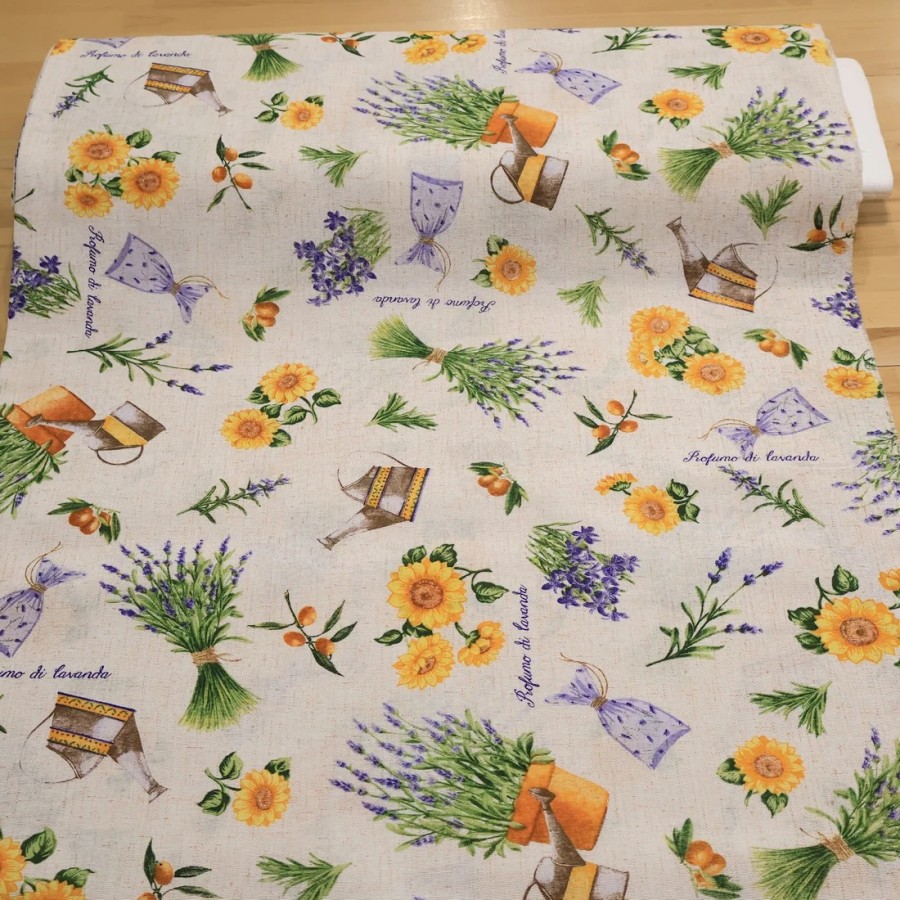 Tkanina dekoracyjna słoneczniki lawenda 303 – Na metry – zdjęcie 3