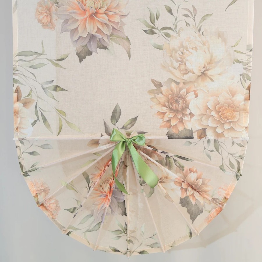 Firana panel wachlarz kwiaty naturalny wygląd 304 – Firany – zdjęcie 1