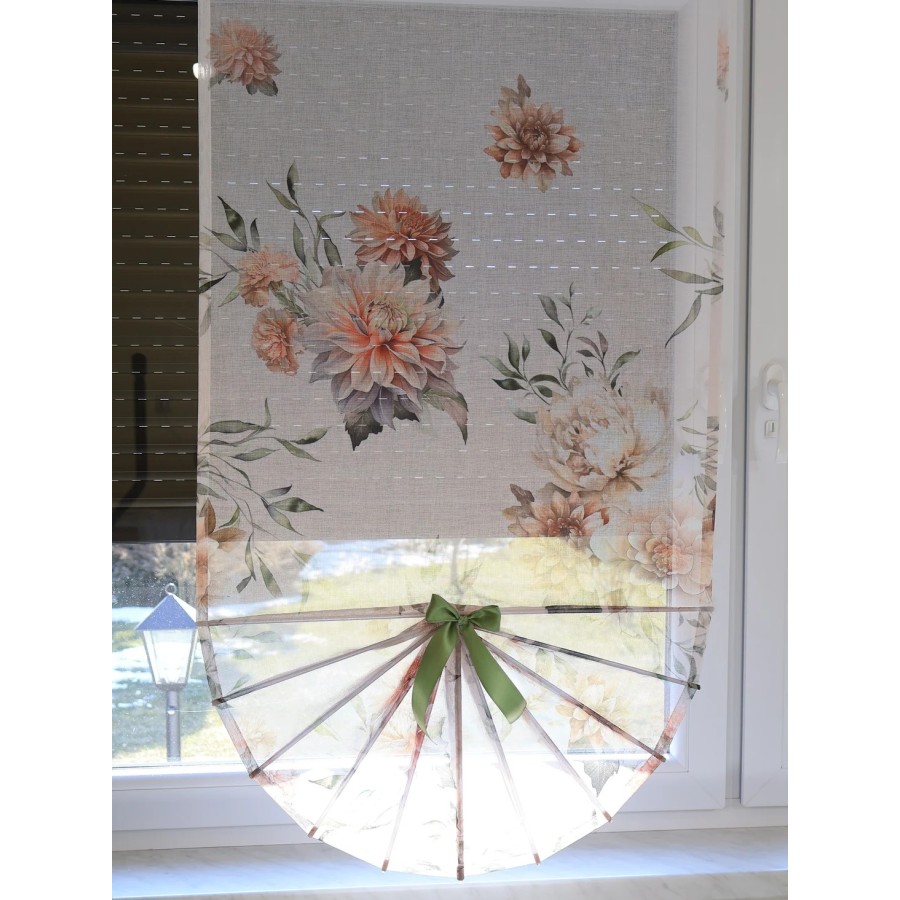 Firana panel wachlarz kwiaty naturalny wygląd 304 – Firany – zdjęcie 5