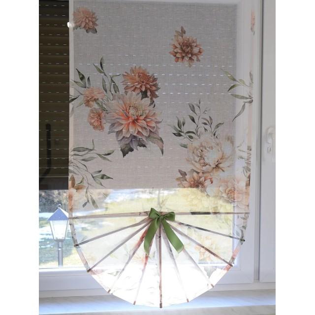 Firana panel wachlarz kwiaty naturalny wygląd 304 – Firany – zdjęcie 4