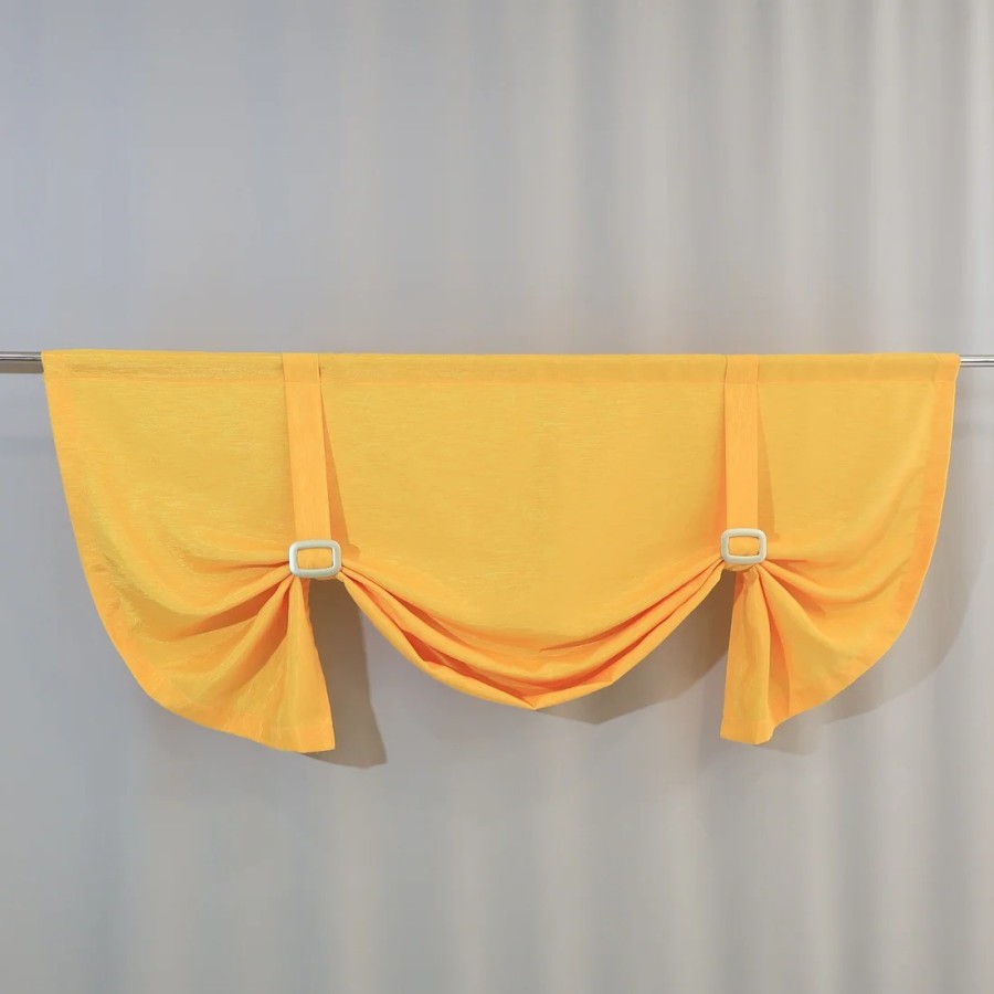 Firana lambrekin z szarfami żółty 042 – Firany – zdjęcie 1