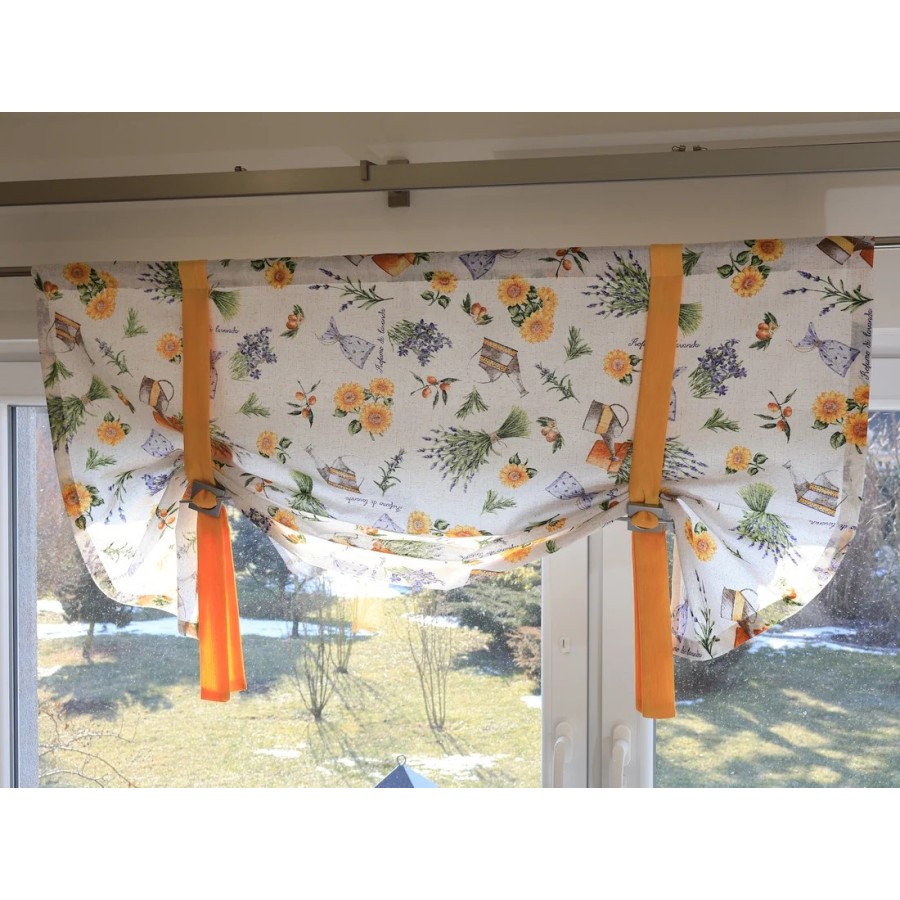 Firana lambrekin tkanina lawenda słoneczniki 039 – Firany – zdjęcie 2