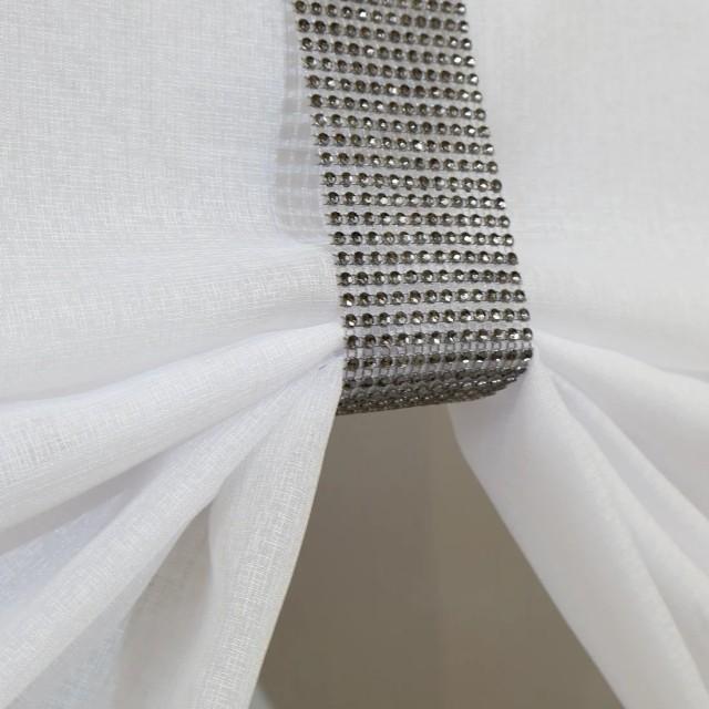 Firana panelowa woal sable biały grafitowe cyrkonie 099 – Firany – zdjęcie 2