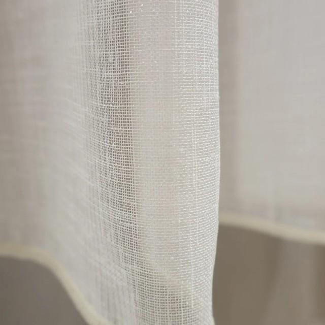 Prosta firana z połyskiem lejąca śmietankowy kremowy 108 – Firany – zdjęcie 1
