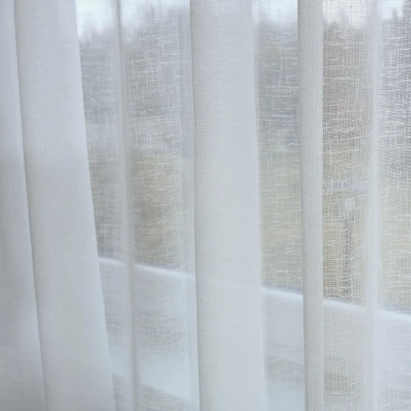Prosta firana z połyskiem lejąca śmietankowy kremowy 108 – Firany – zdjęcie 3
