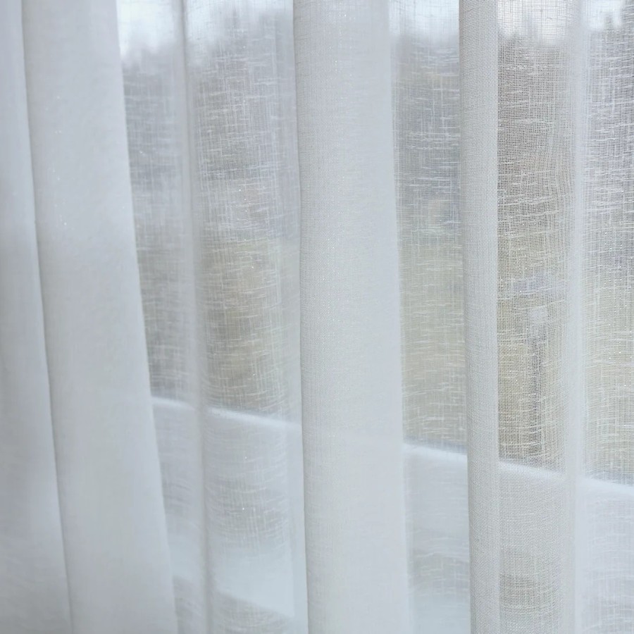 Prosta firana z połyskiem lejąca śmietankowy kremowy 108 – Firany – zdjęcie 3