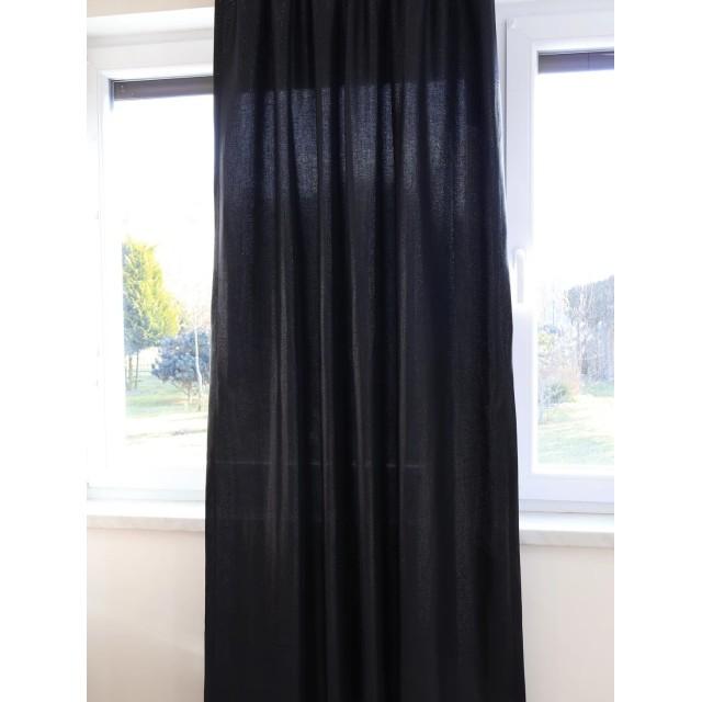 Elegancka czarna zasłona glamour z połyskiem 306 – Zasłony – zdjęcie 3