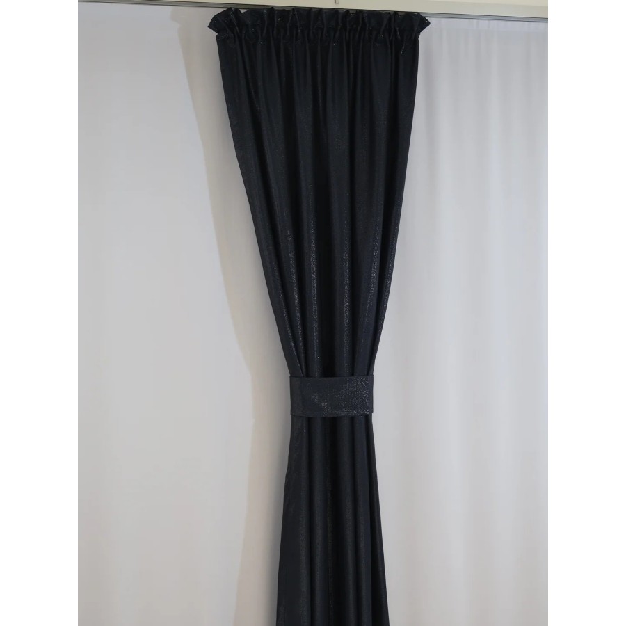 Zasłona gotowa czarna połyskująca 306 – Zasłony – zdjęcie 5