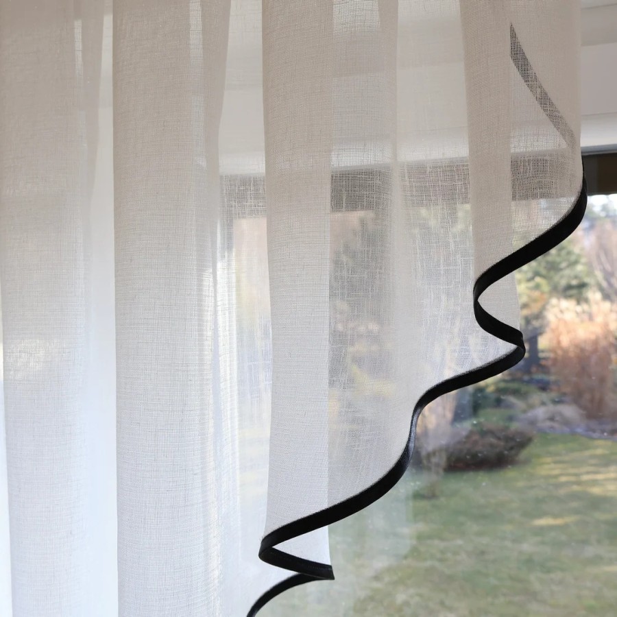 Firana skos boki kolor śmietankowo kremowy 001 – Firany – zdjęcie 3