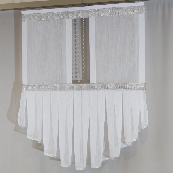 Firana panel żabot SREBRNY z girlandą 211 – Firany – zdjęcie 1