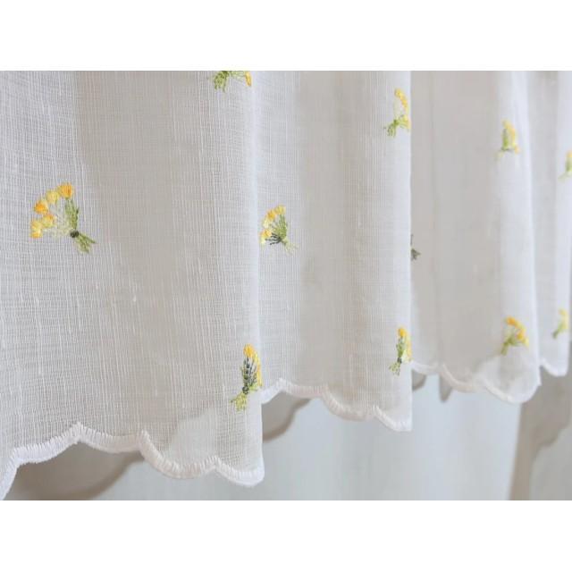 Firana do kuchni zazdrostka z haftem kwiatuszki żółte 002 – Do kuchni – zdjęcie 3