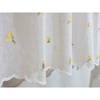 Firana do kuchni zazdrostka z haftem kwiatuszki żółte 002 – Do kuchni – zdjęcie 3
