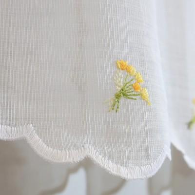 Firana do kuchni zazdrostka z haftem kwiatuszki żółte 002 – Do kuchni – zdjęcie 2