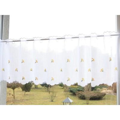 Firana do kuchni zazdrostka z haftem kwiatuszki żółte 002 – Do kuchni – zdjęcie 6