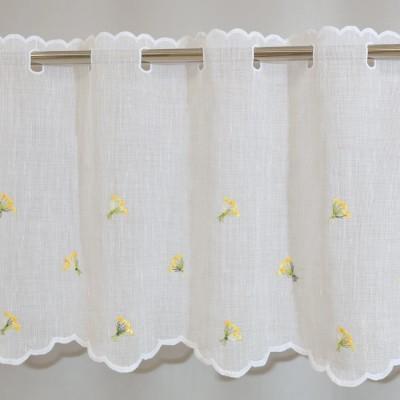 Firana do kuchni zazdrostka z haftem kwiatuszki żółte 002 – Do kuchni – zdjęcie 1