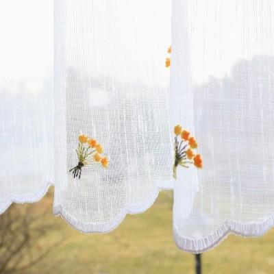 Firana do kuchni zazdrostka z haftem kwiatuszki żółte 002 – Do kuchni – zdjęcie 8