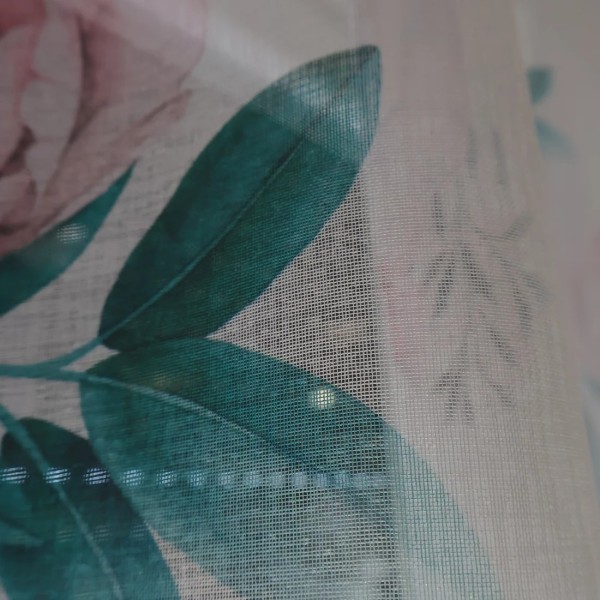 Firana w kwiaty kolorowa biały podkład PEONI 152 – Firany – zdjęcie 2