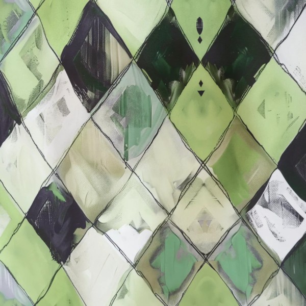 Zasłona efekt zamszu romby zielone 308 – Zasłony – zdjęcie 1