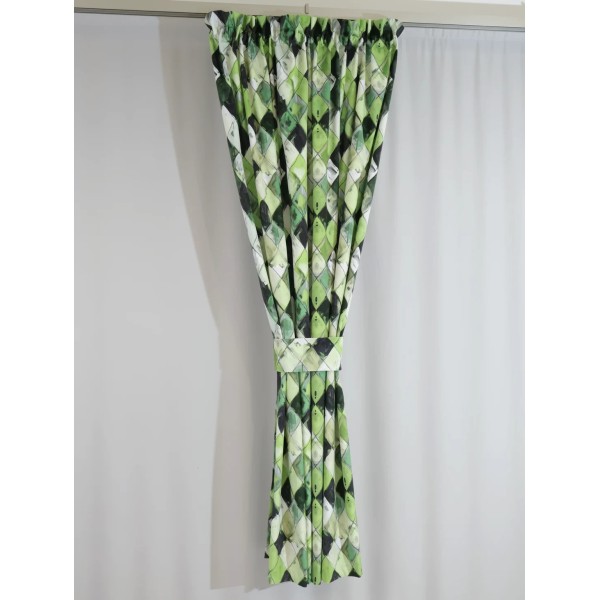 Zasłona efekt zamszu romby zielone 308 – Zasłony – zdjęcie 2