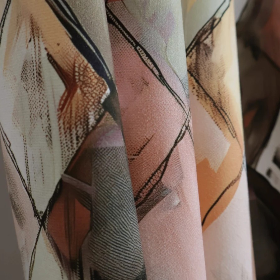 Zasłona efekt zamszu romby mocha mousse 309 – Zasłony – zdjęcie 6