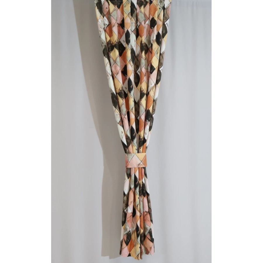 Zasłona efekt zamszu romby mocha mousse 309 – Zasłony – zdjęcie 4