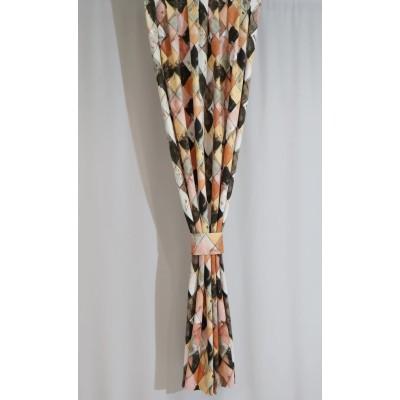 Zasłona w romby Mocha Mousse – efekt zamszu 309 – Zasłony – zdjęcie 4