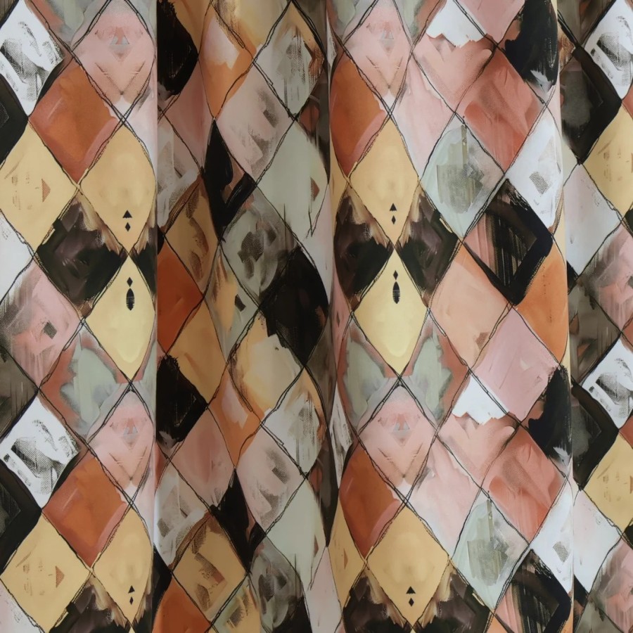 Zasłona efekt zamszu romby mocha mousse 309 – Zasłony – zdjęcie 1