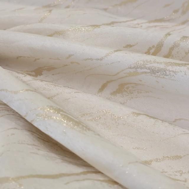 Obrus plamoodporny marmurek kremowo złoty 202 – Na metry – zdjęcie 1