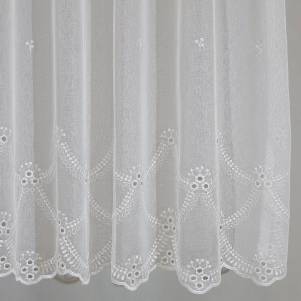 Firana haftowana pas ażurowy biała 311 – Firany – zdjęcie 1