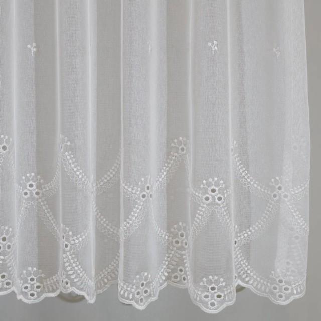 Firana haftowana pas ażurowy biała 311 – Firany – zdjęcie 1