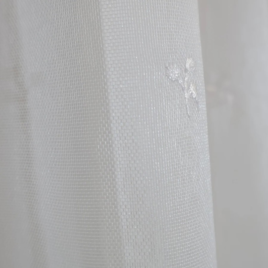 Firana haftowana pas ażurowy biała 311 – Firany – zdjęcie 2