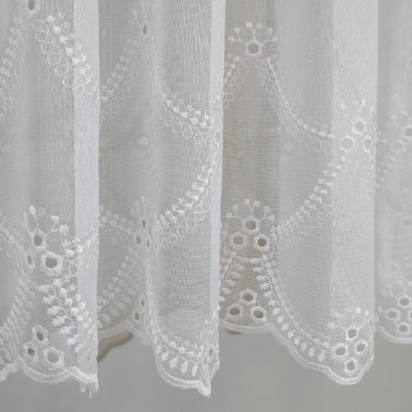 Firana haftowana pas ażurowy biała 311 – Firany – zdjęcie 5