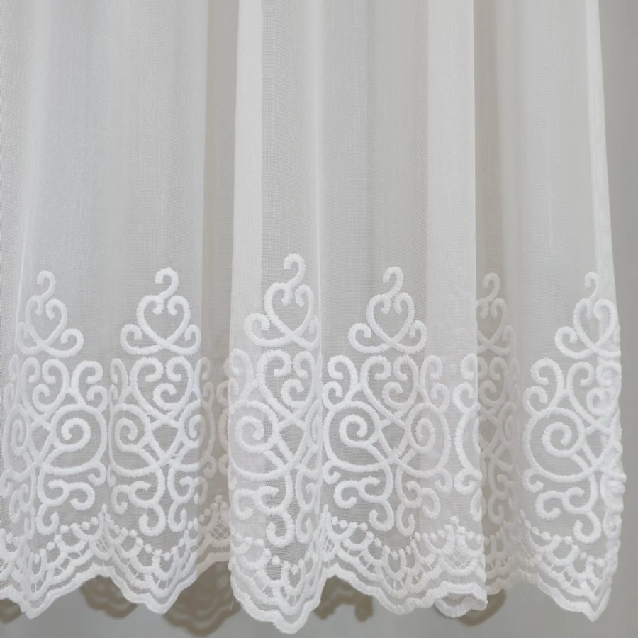 Firana z haftem delikatny połysk biała 312 – Firany – zdjęcie 1