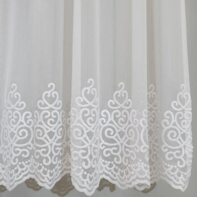 Firana z haftem delikatny połysk biała 312 – Firany – zdjęcie 1