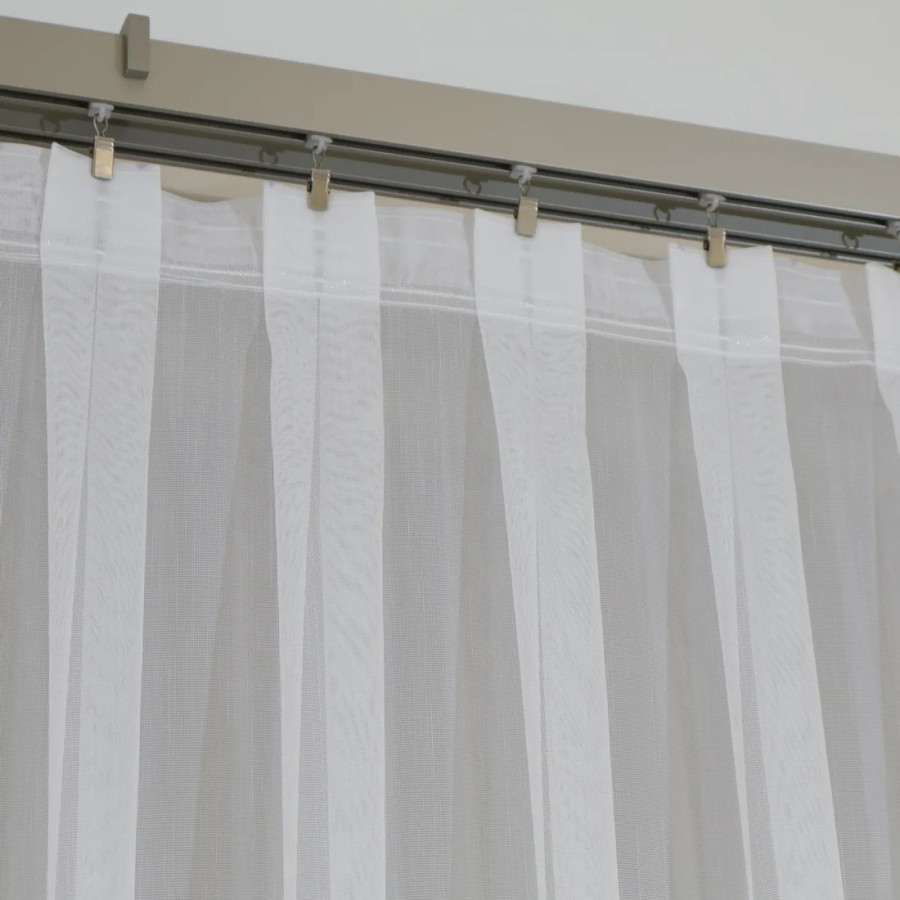 Firana z haftem delikatny połysk biała 312 – Firany – zdjęcie 2