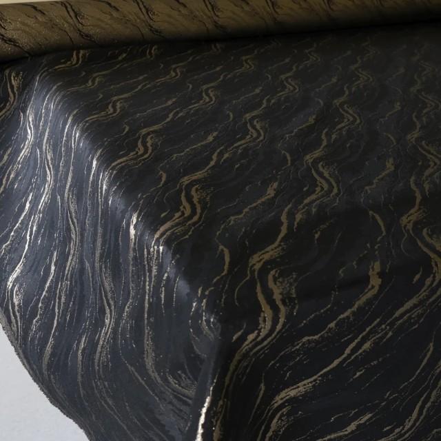 Tkanina na obrus plamoodporny marmurek czarno złoty 315 – Na metry – zdjęcie 5