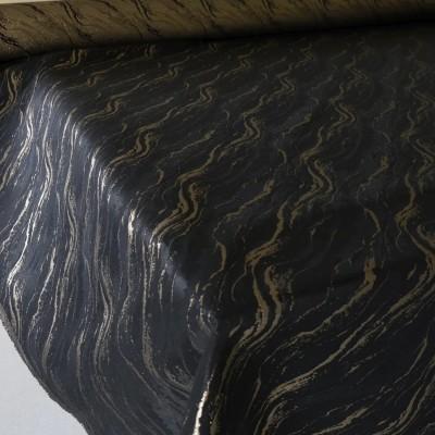 Tkanina na obrus plamoodporny marmurek czarno złoty 315 – Na metry – zdjęcie 5