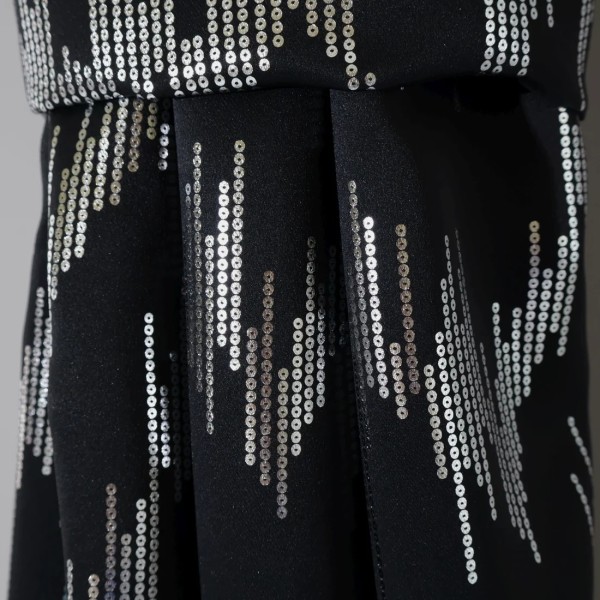 Zasłona czarno srebrna zaciemniająca cekiny 316 – Zasłony – zdjęcie 6