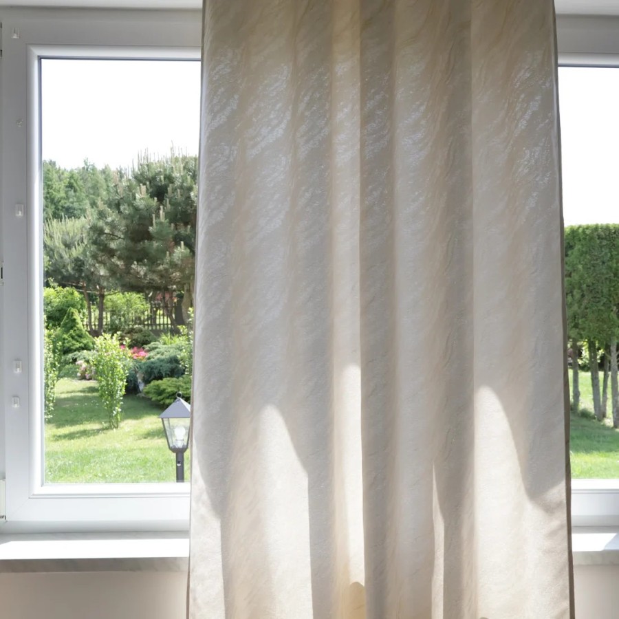 Zasłona kremowo złota marmurek 317 – Zasłony – zdjęcie 2