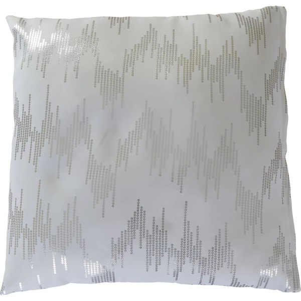 Poszewka na poduszkę biała srebrne dodatki jak cekiny 318 – Dodatki – zdjęcie 1