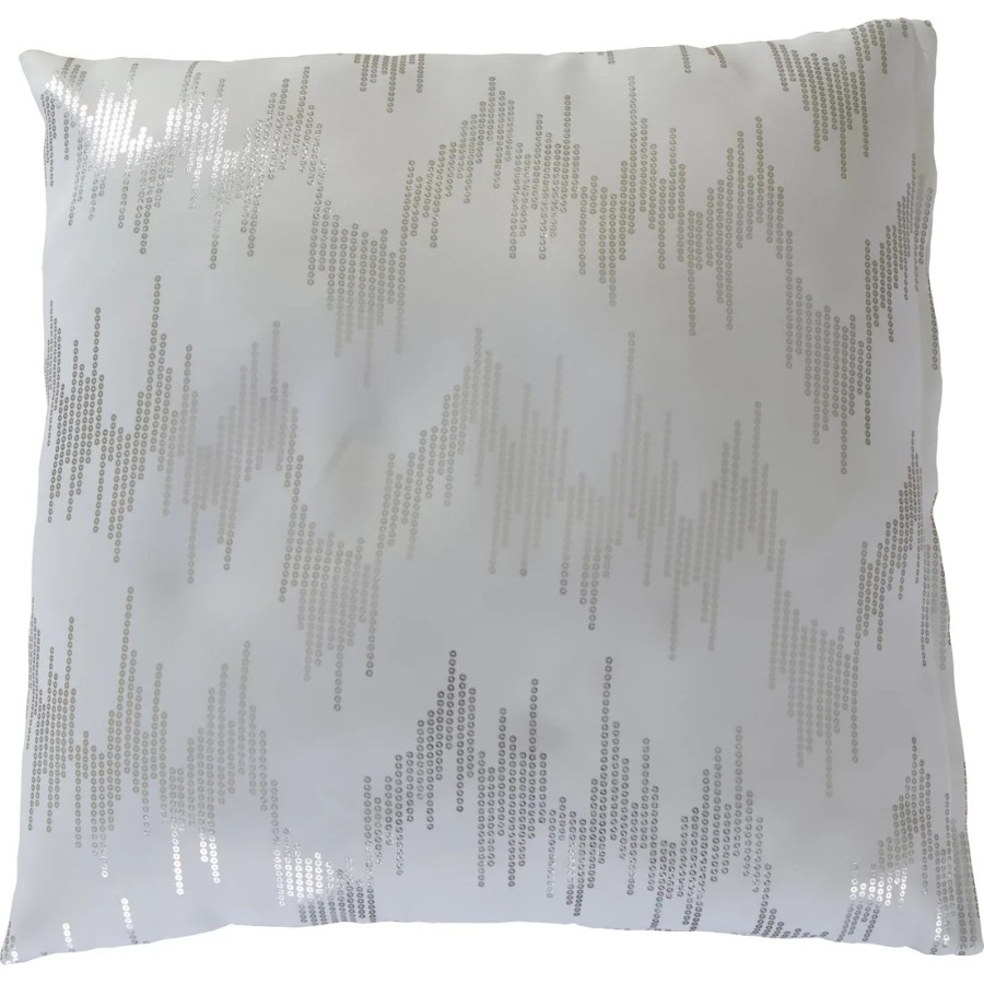 Poszewka na poduszkę biała srebrne dodatki jak cekiny 318 – Dodatki – zdjęcie 1
